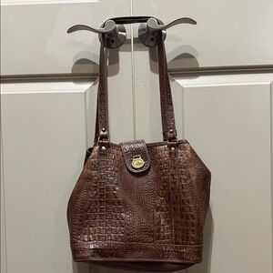 Brahmin Melbourne Crocodile Embossed Leather Bag